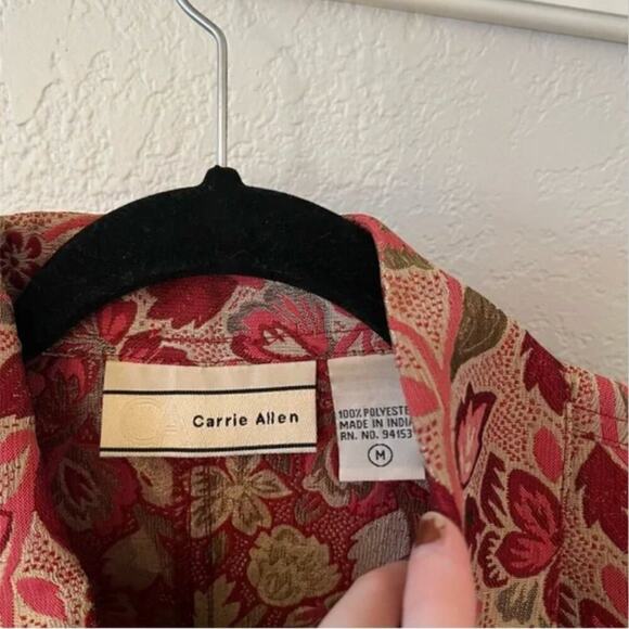 Vintage Carrie Allen Floral Jacquard Jacket - Picture 4 of 6